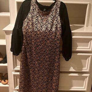 Elegant Black and Gold Lace Dress